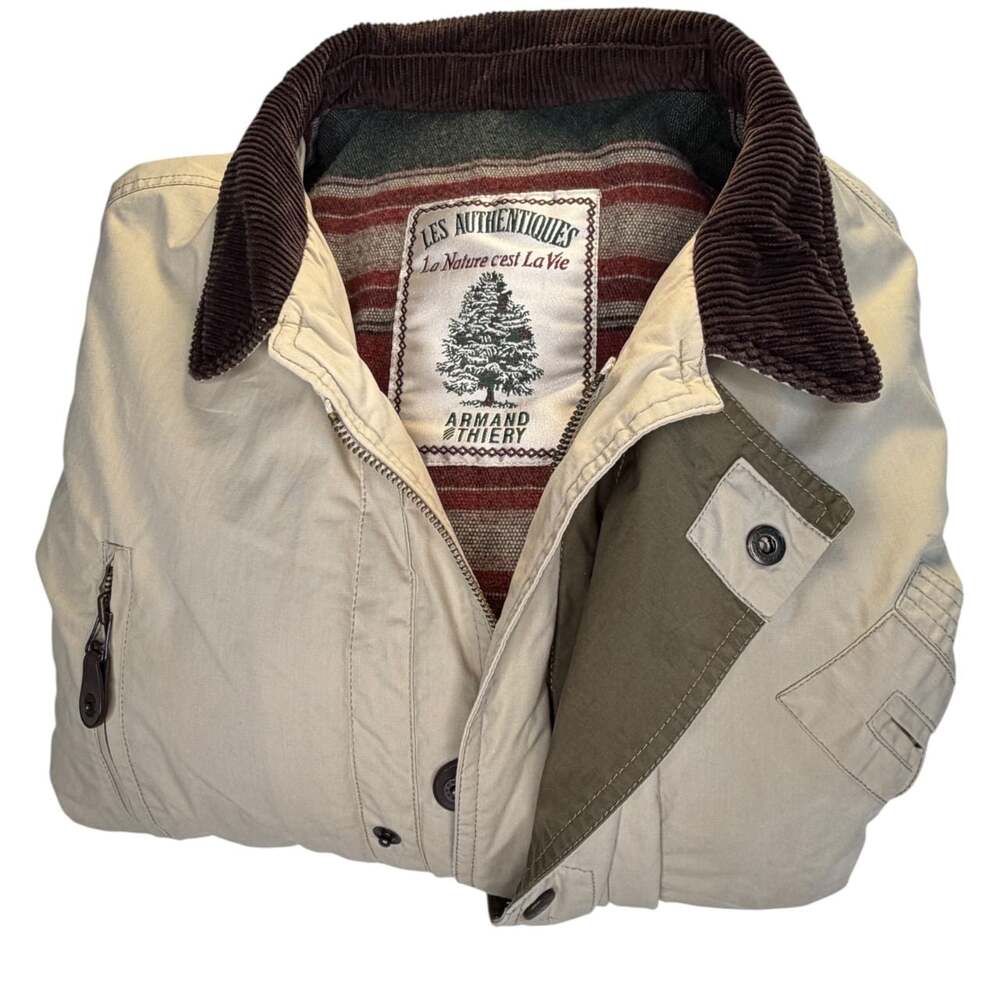 90s Workwear Barn Jacket Corduroy Collar Blanket Lined XL